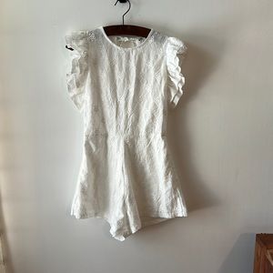 Zara boho embroidered eyelet lace white romper.  Size medium.  NWT